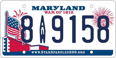 MD license plate 8AW9158
