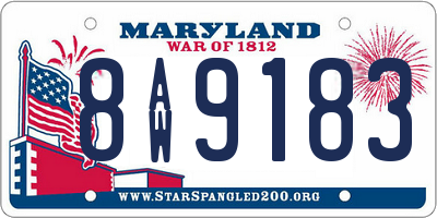 MD license plate 8AW9183