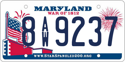 MD license plate 8AW9237