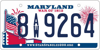 MD license plate 8AW9264