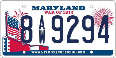 MD license plate 8AW9294