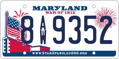 MD license plate 8AW9352