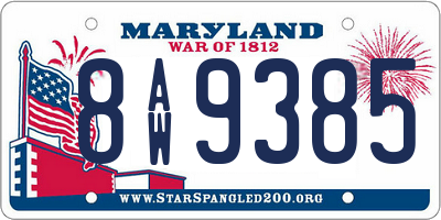 MD license plate 8AW9385