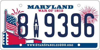 MD license plate 8AW9396