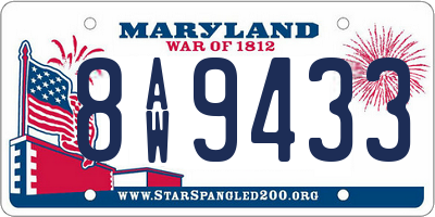 MD license plate 8AW9433