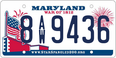 MD license plate 8AW9436