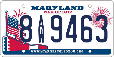 MD license plate 8AW9463