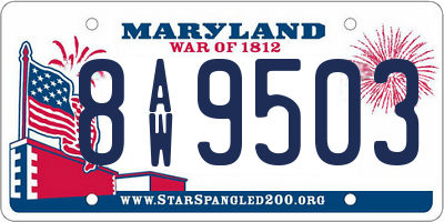 MD license plate 8AW9503