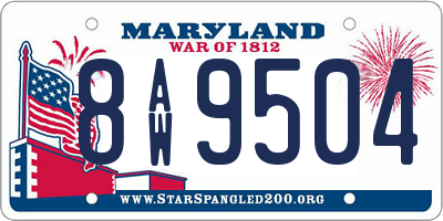 MD license plate 8AW9504