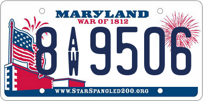 MD license plate 8AW9506