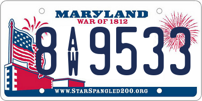 MD license plate 8AW9533