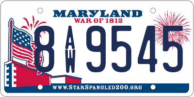 MD license plate 8AW9545
