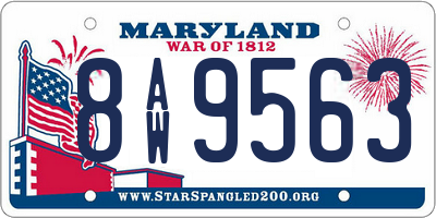 MD license plate 8AW9563
