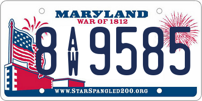 MD license plate 8AW9585