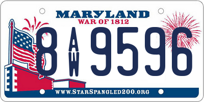 MD license plate 8AW9596