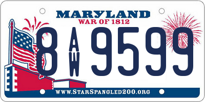 MD license plate 8AW9599