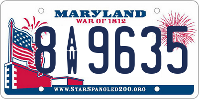 MD license plate 8AW9635