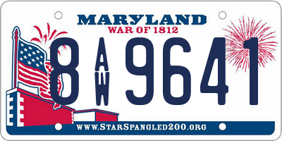 MD license plate 8AW9641
