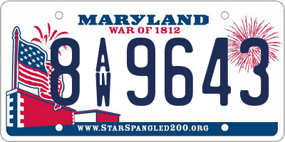 MD license plate 8AW9643