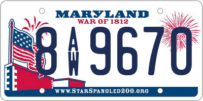 MD license plate 8AW9670