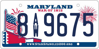 MD license plate 8AW9675