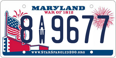 MD license plate 8AW9677