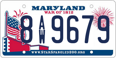 MD license plate 8AW9679