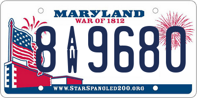 MD license plate 8AW9680