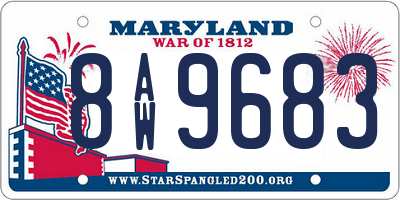 MD license plate 8AW9683