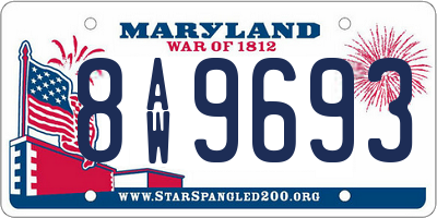 MD license plate 8AW9693