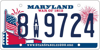 MD license plate 8AW9724