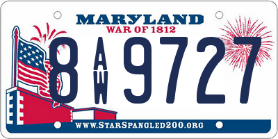 MD license plate 8AW9727