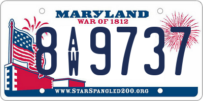 MD license plate 8AW9737