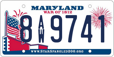 MD license plate 8AW9741