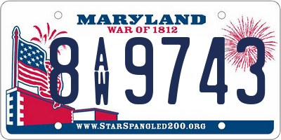 MD license plate 8AW9743