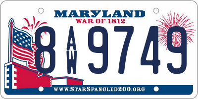 MD license plate 8AW9749