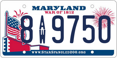 MD license plate 8AW9750