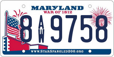 MD license plate 8AW9758