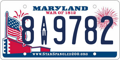MD license plate 8AW9782