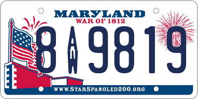 MD license plate 8AW9819
