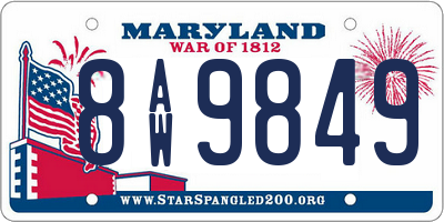 MD license plate 8AW9849