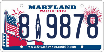 MD license plate 8AW9878