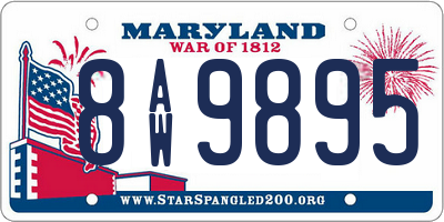 MD license plate 8AW9895