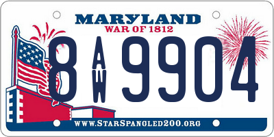 MD license plate 8AW9904