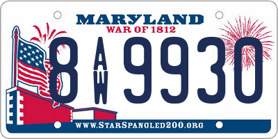 MD license plate 8AW9930