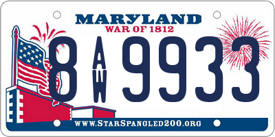 MD license plate 8AW9933