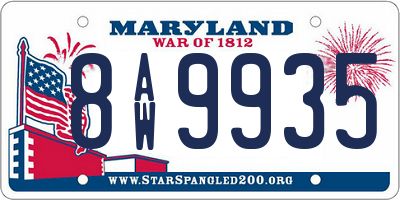 MD license plate 8AW9935