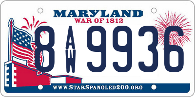MD license plate 8AW9936