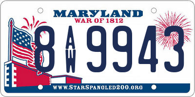 MD license plate 8AW9943