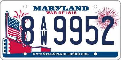 MD license plate 8AW9952